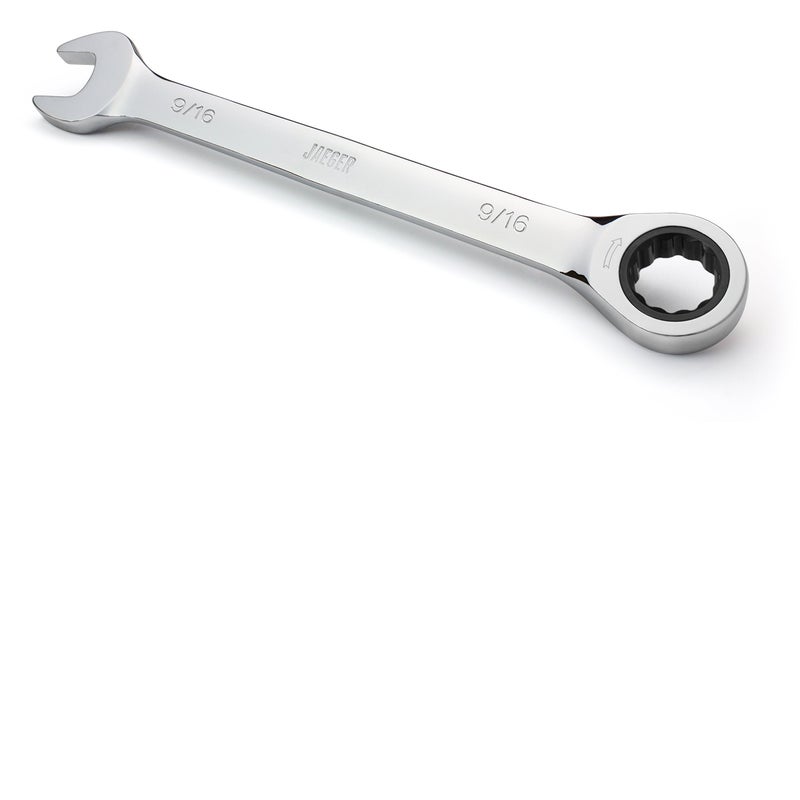 Jaeger 9/16 Inch Ratcheting Wrench with Upgraded 4Â° Ratcheting Precision and Hardened, Polished Steel for Projects with Tight Spaces - Image 1